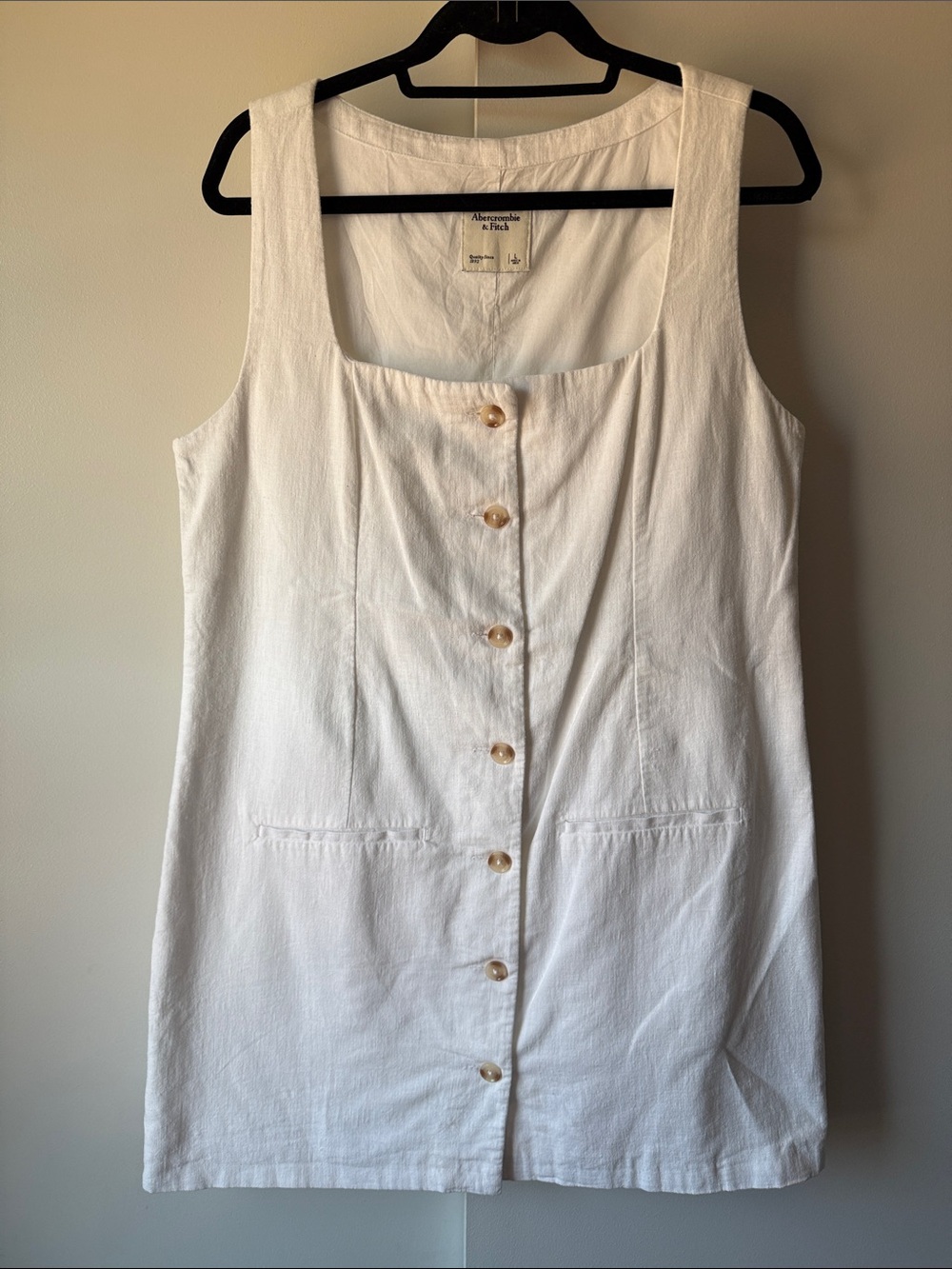 A&F Mara Squareneck Linen-Blend Vest Mini Dress